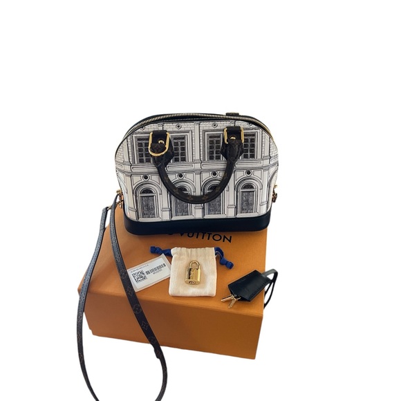 Louis Vuitton Alma Handbag Limited Edition Fornasetti Architettura Print - Picture 9 of 10